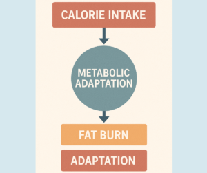 Visual representation of metabolic adaptation and calorie cycling effects