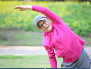 Standing Side Bends exercise by elderly one of the 5 exercises for seniors to lose belly fat 